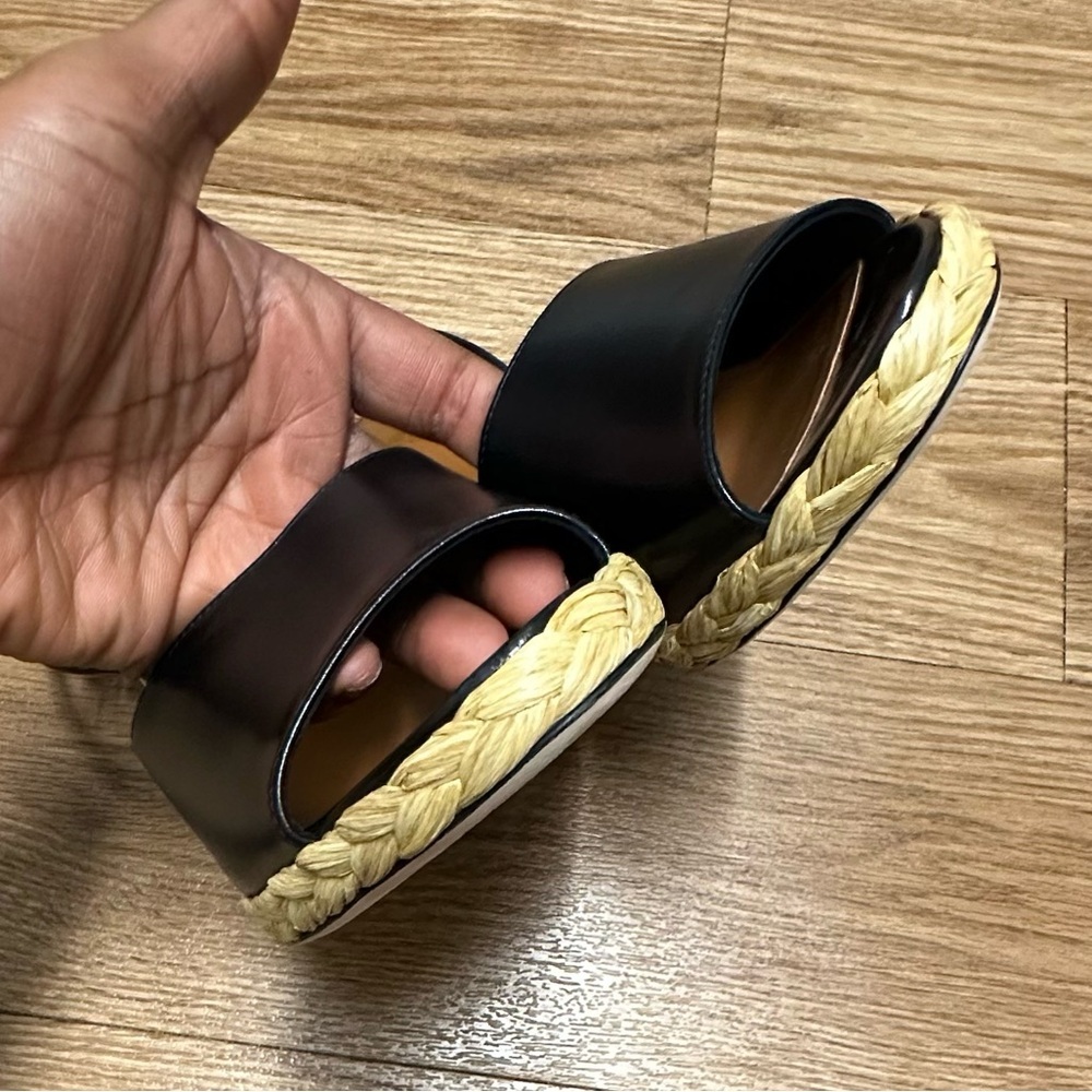 SAINT LAURENT Paloma Black Wedge Sandals - Picture 5 of 16